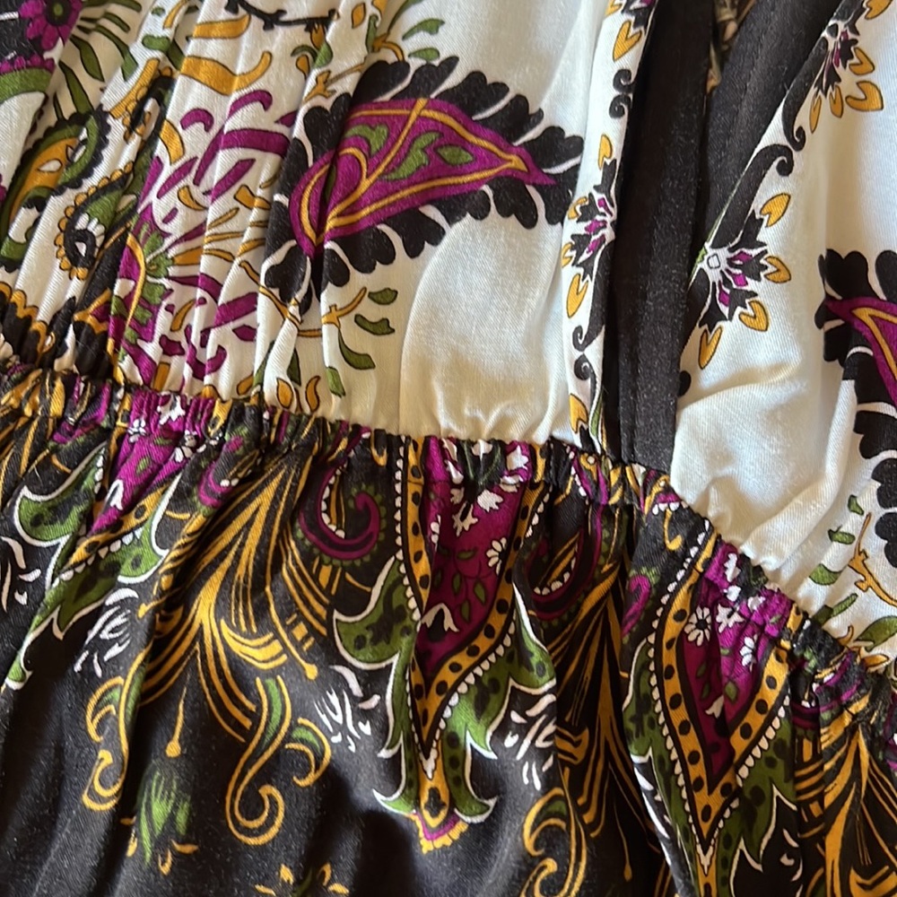 Paisley Printed Sun Dress w/ Cinch Waist - Picture 6 of 6